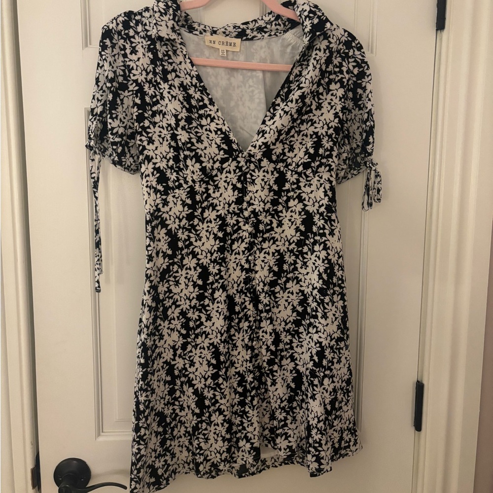 Black and white floral dress